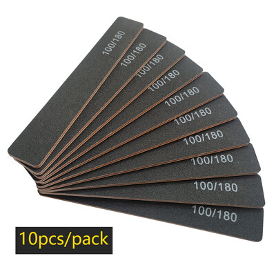 Λίμα νυχιών Buffer 100/180 Grit Half Moon Nail Files Γυαλόχαρτο διπλής όψης Εργαλείο μανικιούρ για βερνίκι νυχιών για λείανση νυχιών