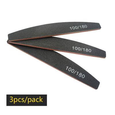 Λίμα νυχιών Buffer 100/180 Grit Half Moon Nail Files Γυαλόχαρτο διπλής όψης Εργαλείο μανικιούρ για βερνίκι νυχιών για λείανση νυχιών