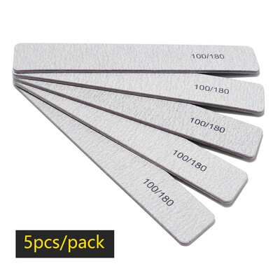 Λίμα νυχιών Buffer 100/180 Grit Half Moon Nail Files Γυαλόχαρτο διπλής όψης Εργαλείο μανικιούρ για βερνίκι νυχιών για λείανση νυχιών