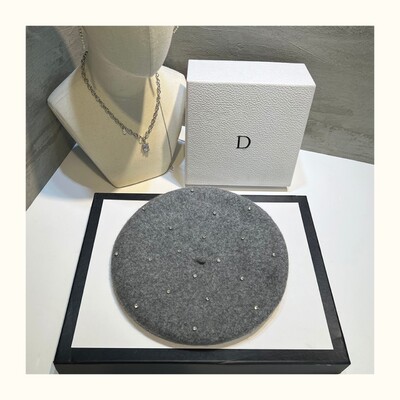 Berete groase din lână cu stras de lux 2024, beretă de artist din Coreea franceză, pălărie de pictor pentru femei, șapcă caldă de mers pentru femei