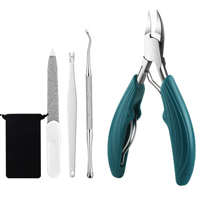 Pirštų nagų kirpimo mašinėlės įaugusių kojų nagų įrankis Profesionalus storų nagų negyvos odos nešvarumų valiklis Super Sharp Curved Blade nagų įrankis