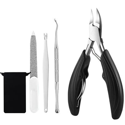 Pirštų nagų kirpimo mašinėlės įaugusių kojų nagų įrankis Profesionalus storų nagų negyvos odos nešvarumų valiklis Super Sharp Curved Blade nagų įrankis