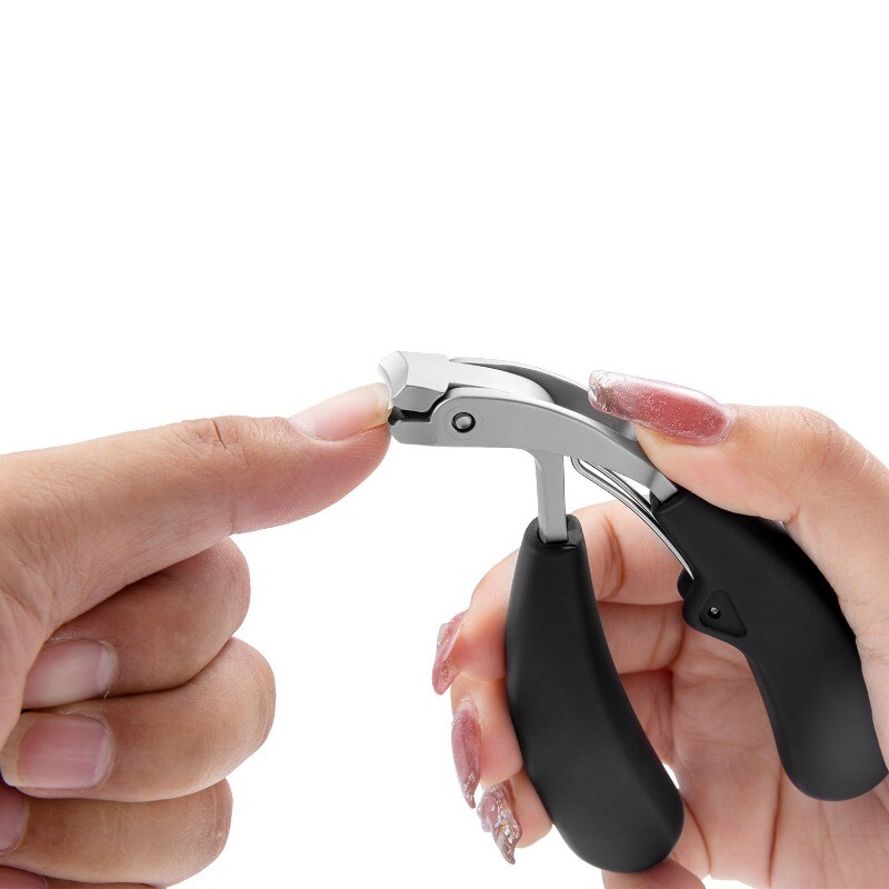 Hajlított körömvágó nagy nyílással, háromszoros fröccsenésmentes tárolással Körömvágó olló idősek vastag lábkörméhez Nagy teherbírás