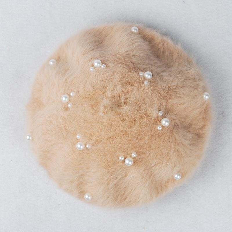 Νέο Χριστουγεννιάτικο δώρο Χριστουγέννων Mickey Ear Beret Rabbit Fur Girls Γυναικείο καπέλο καλλιτέχνη Χριστουγέννων για το φθινόπωρο χειμώνα