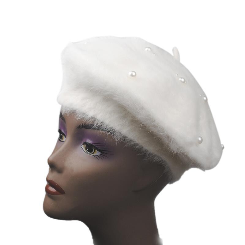 Νέο Χριστουγεννιάτικο δώρο Χριστουγέννων Mickey Ear Beret Rabbit Fur Girls Γυναικείο καπέλο καλλιτέχνη Χριστουγέννων για το φθινόπωρο χειμώνα