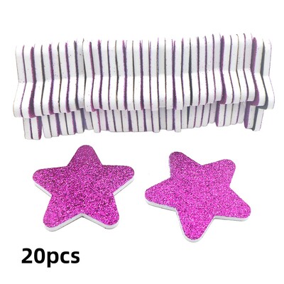 20 τεμ. Χριστουγεννιάτικη λίμα νυχιών Star Design Files Nail Art Files Gel Polisher Block Washable Buffer Professional Polisher Blocks