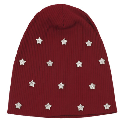 Női strasszos csillag bordás sapka őszi téli kötött slouch sapka hölgyeknek alkalmi nagyméretű táskás kalapok testreszabott cuccok