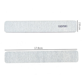 5 τεμ./Παρτίδα Λίμα νυχιών 100/180 Block Grey Straight Edge Stick Nail Sansing Buffer Μανικιούρ Λίμες νυχιών Salon Glitter Nail Art Tools