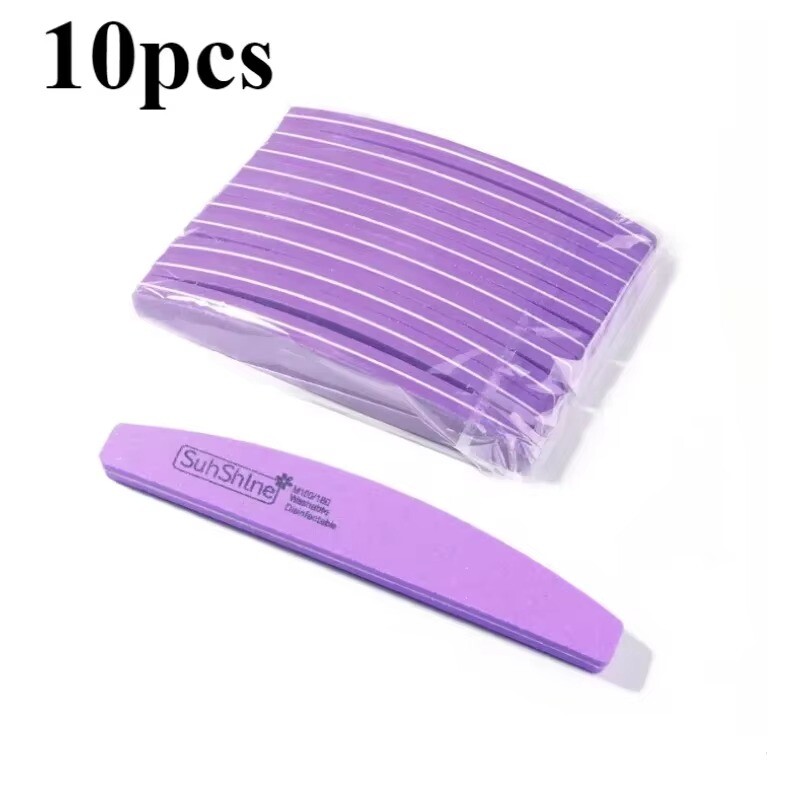 10 vnt. Dvipusės nagų dildės blokeliai Spalvingi kempinės nagų lakas Buffing Šlifavimo Buferinės juostelės Poliravimas Pedikiūras Manikiūro nagai