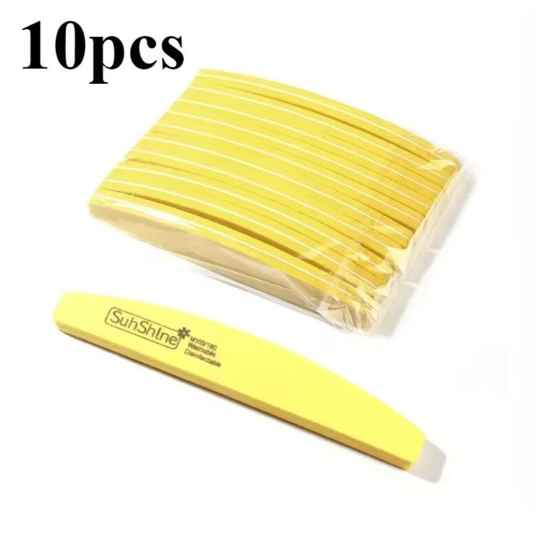 10 vnt. Dvipusės nagų dildės blokeliai Spalvingi kempinės nagų lakas Buffing Šlifavimo Buferinės juostelės Poliravimas Pedikiūras Manikiūro nagai