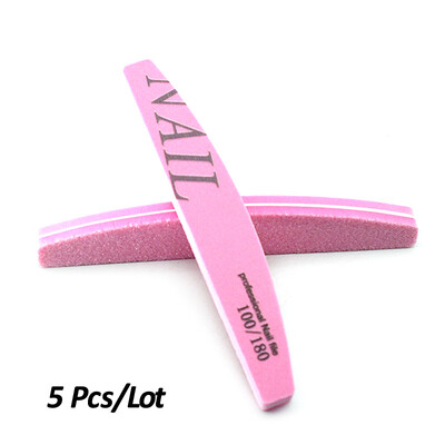 5 vnt./parta 100/180 Grit Profesionali kempinė nagų dildė Nuplaunamas švitrinis popierius Šlifavimo buferinis lakavimo įrankis nagų salonui Daug spalvų
