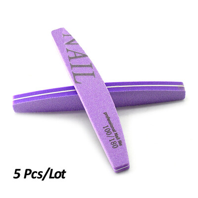 5 vnt./parta 100/180 Grit Profesionali kempinė nagų dildė Nuplaunamas švitrinis popierius Šlifavimo buferinis lakavimo įrankis nagų salonui Daug spalvų