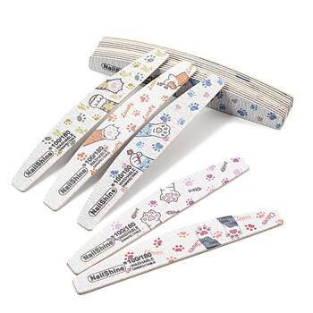 10τμχ Cute Claw Design Nail Filer 100/180 Ξύλινες λίμες που πλένονται για μανικιούρ Γυαλόχαρτο Buffer Block Pedicure Polish Manicure