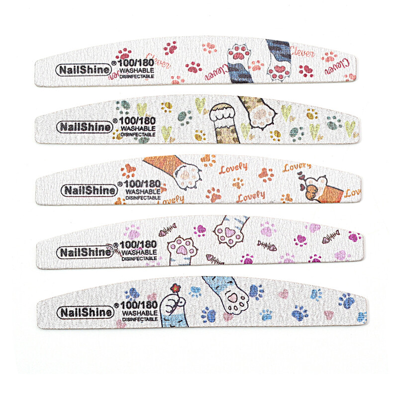 10 vnt. mielas nagų dizaino nagų dildiklis 100/180 plaunamos medinės dildės manikiūrui švitrinis popierius buferinis blokelis pedikiūro manikiūro lakas