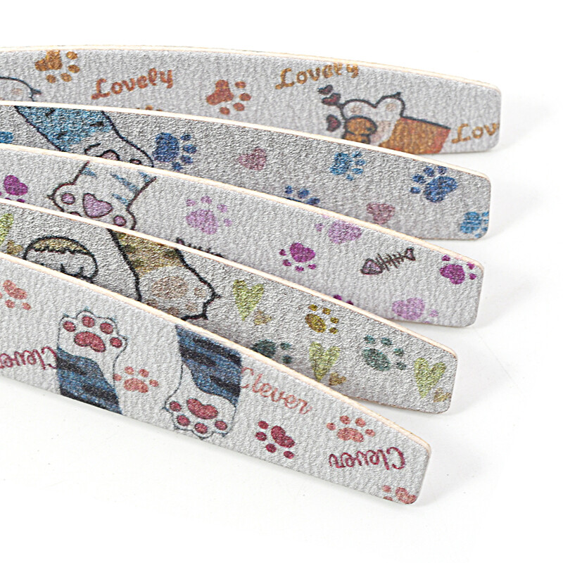 10 vnt. mielas nagų dizaino nagų dildiklis 100/180 plaunamos medinės dildės manikiūrui švitrinis popierius buferinis blokelis pedikiūro manikiūro lakas