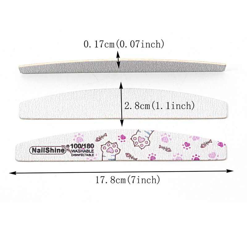10 vnt. mielas nagų dizaino nagų dildiklis 100/180 plaunamos medinės dildės manikiūrui švitrinis popierius buferinis blokelis pedikiūro manikiūro lakas