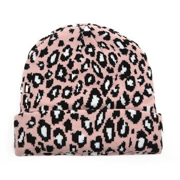 Νέο Unisex Leopard Jacquard Beanies Y2K Μοντέρνο Φθινοπωρινό Χειμώνα Χοντρό Καπέλο Hip Hop Vintage Skullies πλεκτά καπέλα για γυναίκες άνδρες