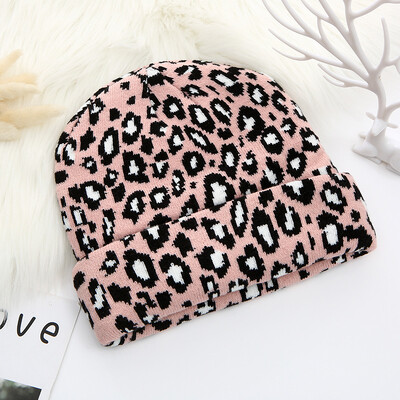 Nove uniseks leopard jacquard kape Y2K trendi jesen-zima zadebljana topla kapa Hip Hop Vintage Skullies pletene kape za žene i muškarce