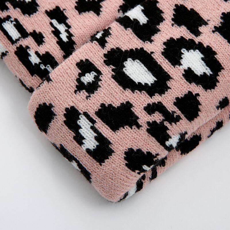 Nove uniseks leopard jacquard kape Y2K trendi jesen-zima zadebljana topla kapa Hip Hop Vintage Skullies pletene kape za žene i muškarce