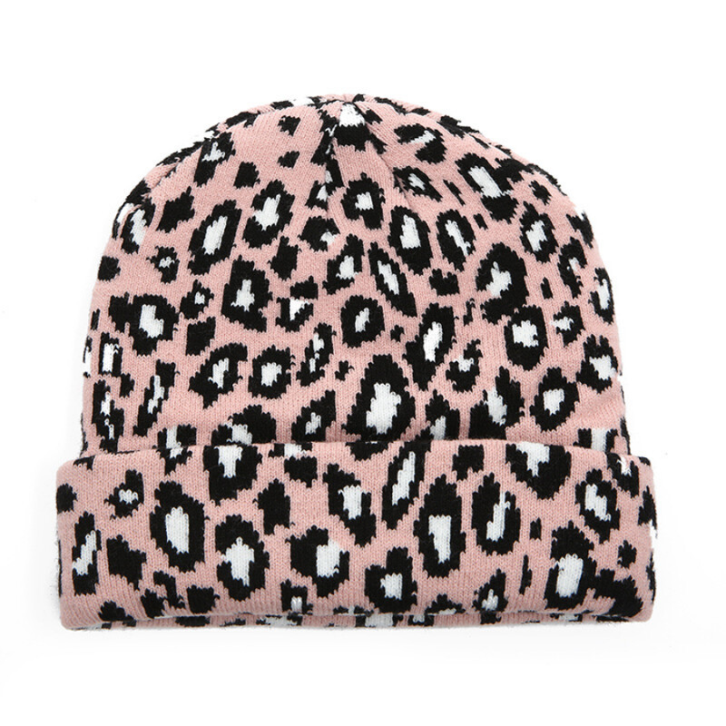 Nove uniseks leopard jacquard kape Y2K trendi jesen-zima zadebljana topla kapa Hip Hop Vintage Skullies pletene kape za žene i muškarce