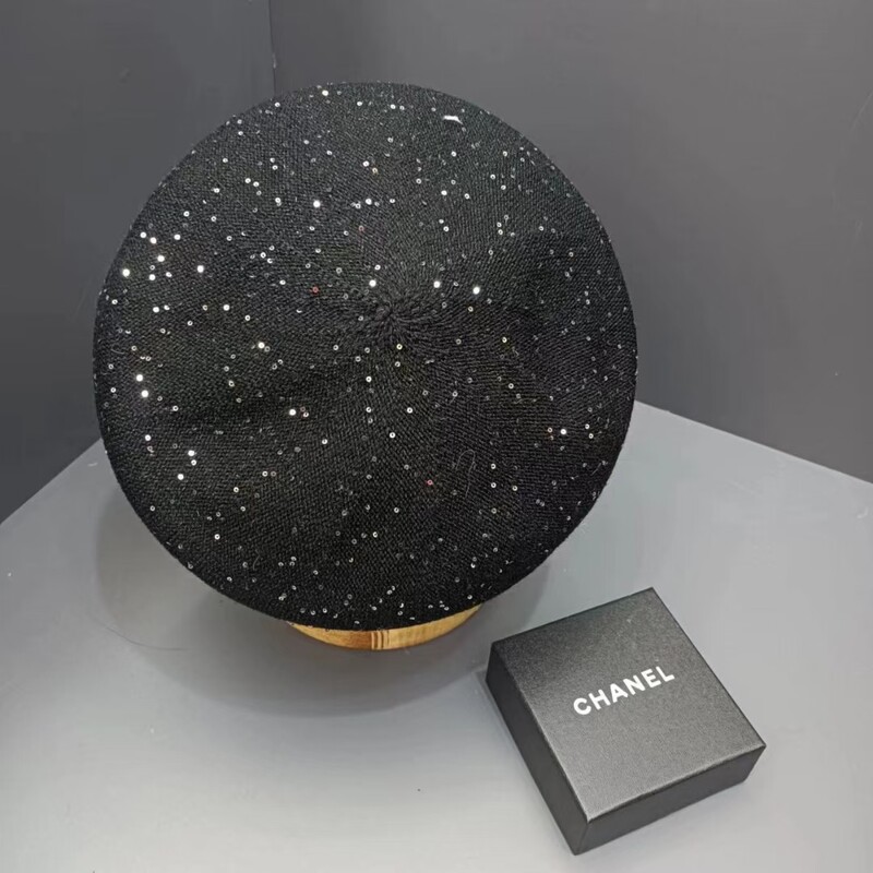 Jesen i zima 2024., nova baršunasta beretka sa šljokicama, ženski svestrani šešir koji naglašava lice, trendovski i moderan šešir