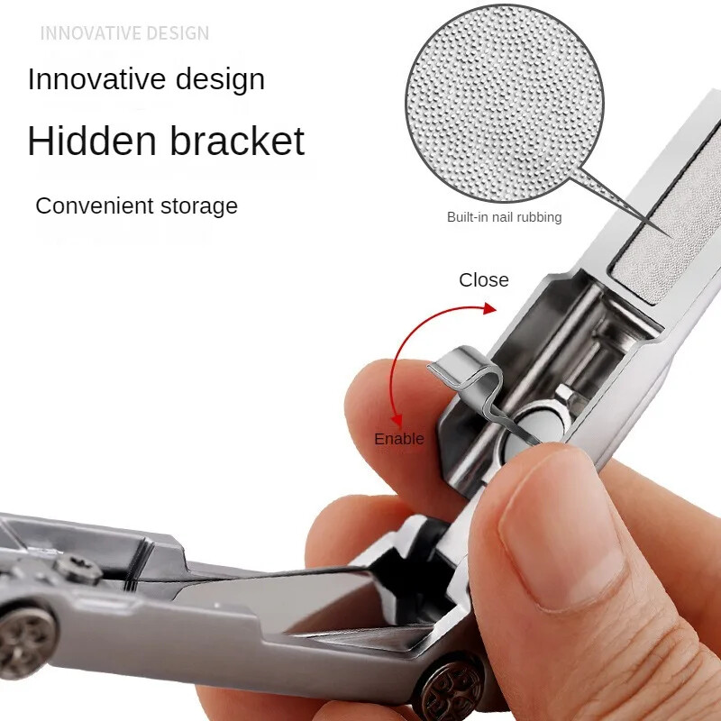 Naujausios automobilio formos be purslų nagų kirpimo mašinėlės nerūdijančio plieno nagų kirpimo mašinėlė stora kieta kojų nagų žirklės manikiūro priežiūros priemonės