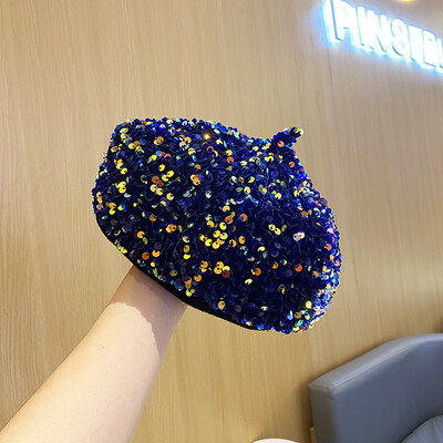 2023 m. blizgučiai beretės Rudens ir žiemos tapytojas Hat Street Visoms rungtynėms Hat Moterų vakarėlis Moliūgų kepurė Panamos kibiras Kepurė Зимняя Шапка