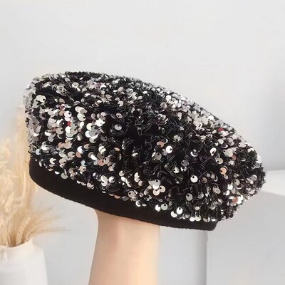 2023 m. blizgučiai beretės Rudens ir žiemos tapytojas Hat Street Visoms rungtynėms Hat Moterų vakarėlis Moliūgų kepurė Panamos kibiras Kepurė Зимняя Шапка