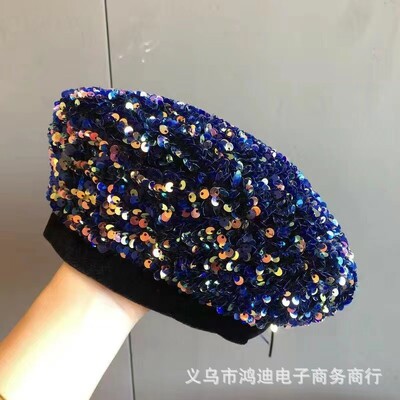 2023 m. blizgučiai beretės Rudens ir žiemos tapytojas Hat Street Visoms rungtynėms Hat Moterų vakarėlis Moliūgų kepurė Panamos kibiras Kepurė Зимняя Шапка