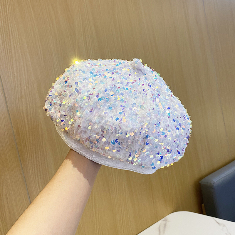 2023 m. blizgučiai beretės Rudens ir žiemos tapytojas Hat Street Visoms rungtynėms Hat Moterų vakarėlis Moliūgų kepurė Panamos kibiras Kepurė Зимняя Шапка