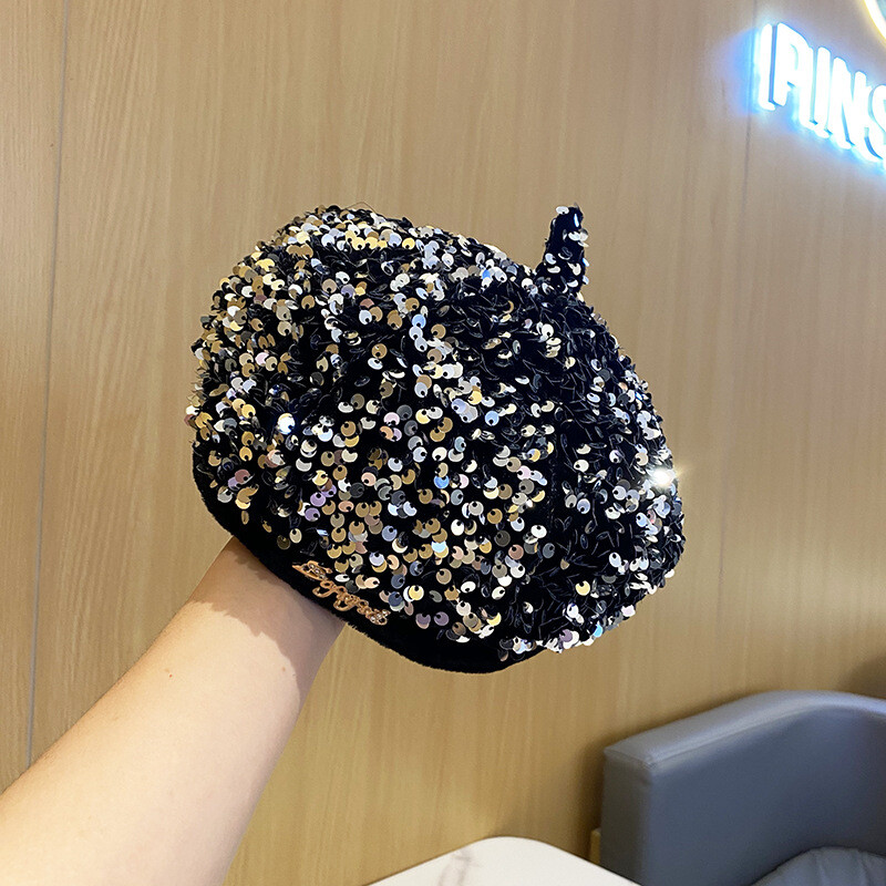 2023 m. blizgučiai beretės Rudens ir žiemos tapytojas Hat Street Visoms rungtynėms Hat Moterų vakarėlis Moliūgų kepurė Panamos kibiras Kepurė Зимняя Шапка