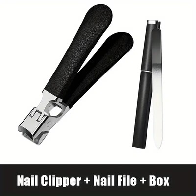 Anti-Splash Επαγγελματικά Σετ κλιπ νυχιών από ανοξείδωτο ατσάλι για κοφτερό πεντικιούρ χοντρού νυχιού με εργαλεία μανικιούρ λίμας για άνδρες
