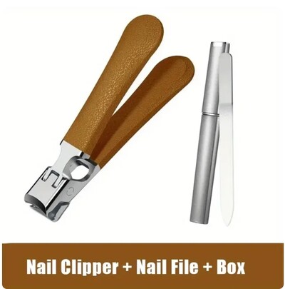 Anti-Splash Επαγγελματικά Σετ κλιπ νυχιών από ανοξείδωτο ατσάλι για κοφτερό πεντικιούρ χοντρού νυχιού με εργαλεία μανικιούρ λίμας για άνδρες