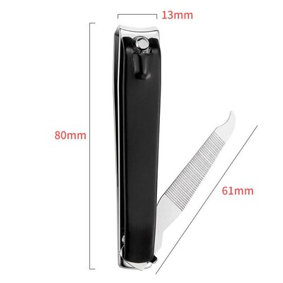 3 veličine grickalica za nokte od nehrđajućeg čelika, crna škarica za nokte protiv prskanja, nož za manikuru s turpijama, prijenosni alat za manikuru