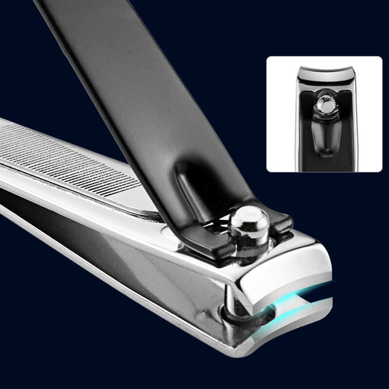 3 veličine grickalica za nokte od nehrđajućeg čelika, crna škarica za nokte protiv prskanja, nož za manikuru s turpijama, prijenosni alat za manikuru