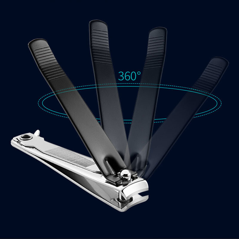 3 veličine grickalica za nokte od nehrđajućeg čelika, crna škarica za nokte protiv prskanja, nož za manikuru s turpijama, prijenosni alat za manikuru