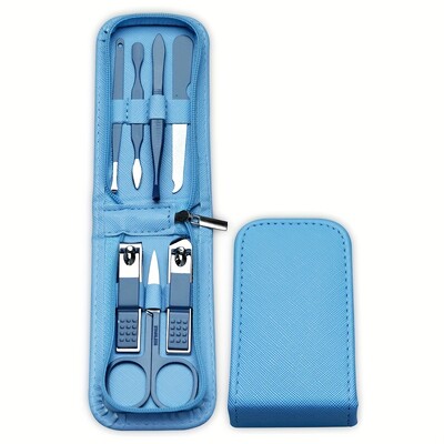 7 τμχ Σετ νυχοκόπτη Εργαλεία προσωπικής περιποίησης Ψαλίδι φρυδιών Φορητό πολυτελές σετ μανικιούρ Κιτ πεντικιούρ Φωτεινό χρώμα