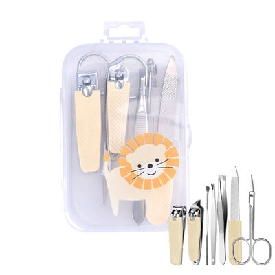 Χαριτωμένο σετ μανικιούρ από ανοξείδωτο ατσάλι Σετ 7 τμχ Αντιολισθητικό σχέδιο για γυναίκες Ανδρικές φορητές θήκες και νυχοκόπτες Σετ μανικιούρ κινουμένων σχεδίων