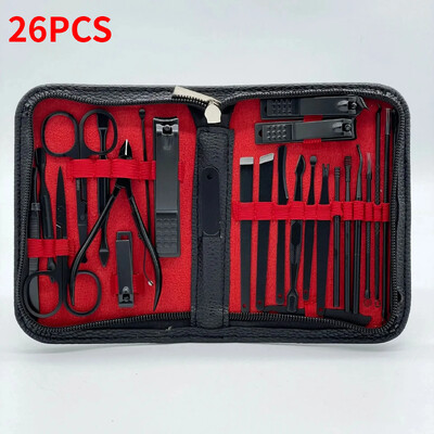 Σετ νυχοκόπτη 30 τεμαχίων, Εργαλείο μανικιούρ απευθείας πωλήσεων κατασκευαστή, Μαύρο νυχοκόπτη, πλήρες σετ νυχοκόπτη, 26