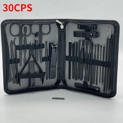 Σετ νυχοκόπτη 30 τεμαχίων, Εργαλείο μανικιούρ απευθείας πωλήσεων κατασκευαστή, Μαύρο νυχοκόπτη, πλήρες σετ νυχοκόπτη, 26