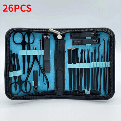 Σετ νυχοκόπτη 30 τεμαχίων, Εργαλείο μανικιούρ απευθείας πωλήσεων κατασκευαστή, Μαύρο νυχοκόπτη, πλήρες σετ νυχοκόπτη, 26