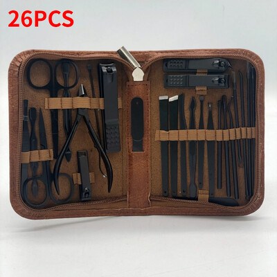 Σετ νυχοκόπτη 30 τεμαχίων, Εργαλείο μανικιούρ απευθείας πωλήσεων κατασκευαστή, Μαύρο νυχοκόπτη, πλήρες σετ νυχοκόπτη, 26