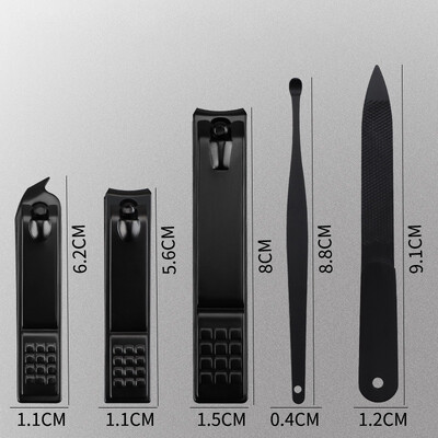 Μαύρο νυχοκόπτη από ανοξείδωτο ατσάλι Κόφτης νυχιών Χοντρό ψαλίδι Πένσα νυχιών στα δάχτυλα Επαγγελματικό Σετ εργαλείων κοπής μανικιούρ