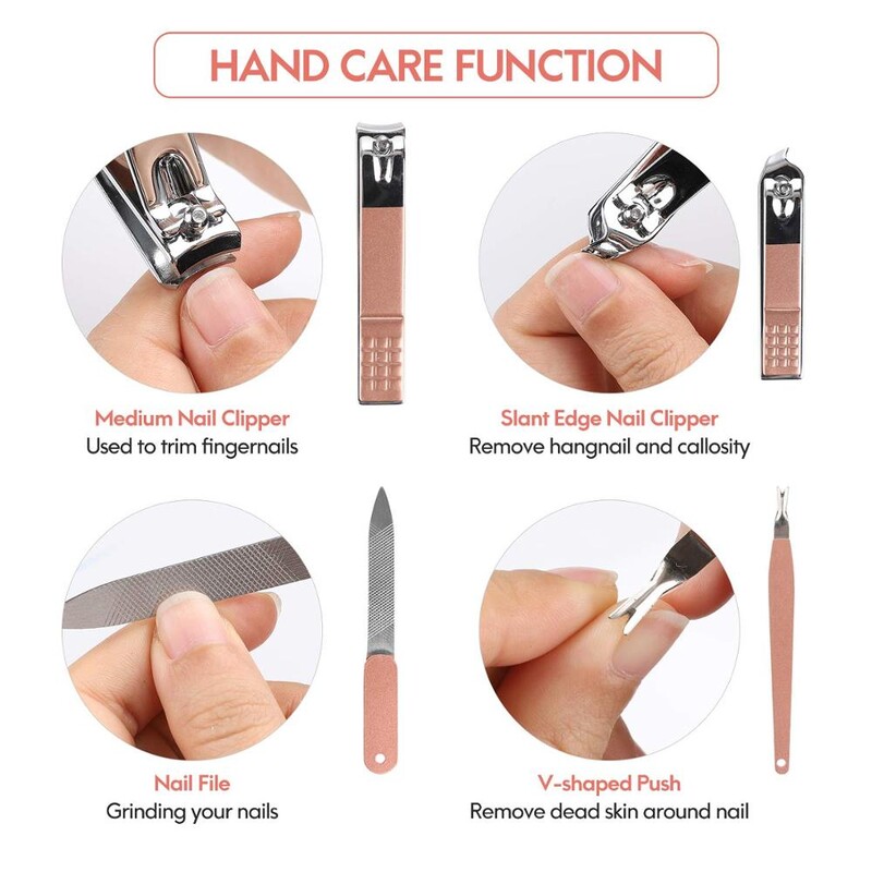 Naujas nagų kirpimo manikiūro rinkinys, kelionių mini nagų kirpimo priemonių rinkinys pedikiūro priežiūros įrankiai, nerūdijančio plieno priežiūros rinkinys