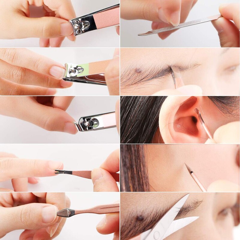 Naujas nagų kirpimo manikiūro rinkinys, kelionių mini nagų kirpimo priemonių rinkinys pedikiūro priežiūros įrankiai, nerūdijančio plieno priežiūros rinkinys