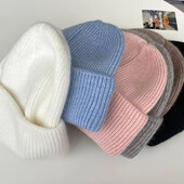 Χειμερινά ζεστά καπέλα πουλόβερ από ανγκόρα Γυναικεία κορίτσια Μαλακή γούνα κουνελιού Beanie χνουδωτά πλεκτά καπέλα Κορεατικά χειμωνιάτικα χειμωνιάτικα ζεστά χιόνια για εξωτερικούς χώρους