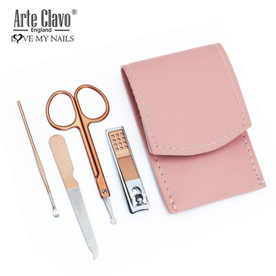 Arte Clavo manikīra komplekts pedikīra komplekti nagu griezējs nerūsējošā tērauda profesionālie nagu griešanas instrumenti ar ceļojumu futrāļa komplektu