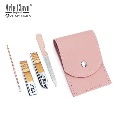 Arte Clavo manikīra komplekts pedikīra komplekti nagu griezējs nerūsējošā tērauda profesionālie nagu griešanas instrumenti ar ceļojumu futrāļa komplektu
