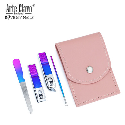 Arte Clavo manikīra komplekts pedikīra komplekti nagu griezējs nerūsējošā tērauda profesionālie nagu griešanas instrumenti ar ceļojumu futrāļa komplektu