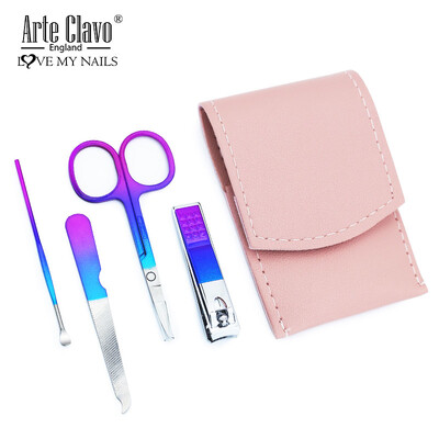 Arte Clavo manikīra komplekts pedikīra komplekti nagu griezējs nerūsējošā tērauda profesionālie nagu griešanas instrumenti ar ceļojumu futrāļa komplektu